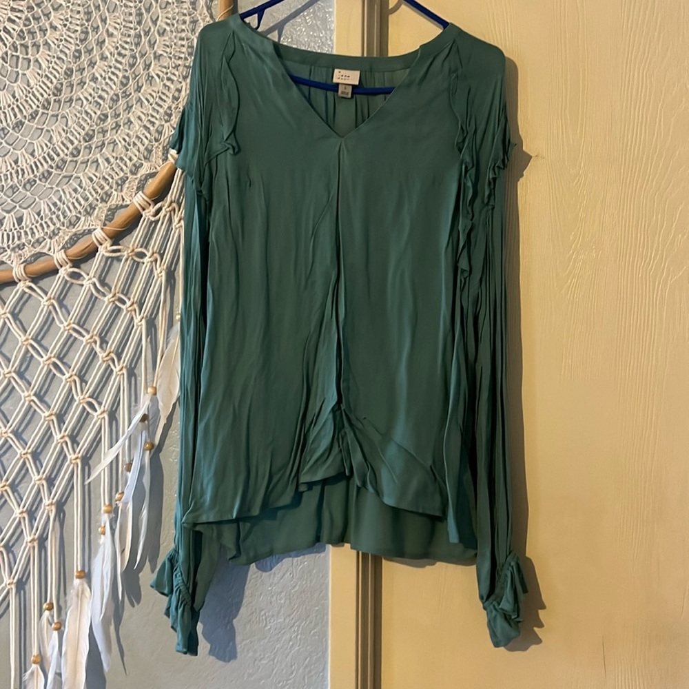 Turquoise Long-Sleeve Blouse